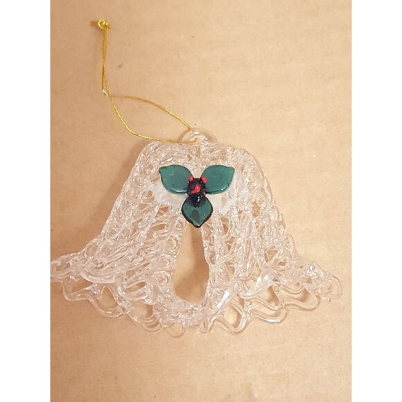 Vintage Hand Blown Spun Glass Bell Figurine Christmas Ornament Holiday - Picture 4 of 7